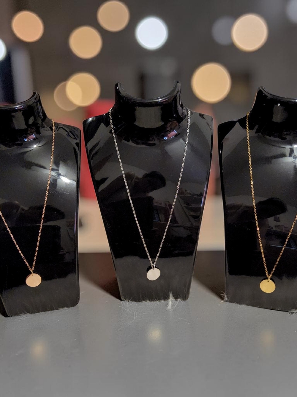 New Plunder  3pc Minimal Disc Pendant Necklaces
